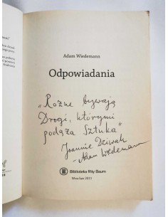 Wiedemann - Odpowiadania DEDYKACJA AUTORA 2