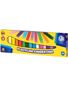 Plastelina kwadratowa ASTRA 18 kolorów