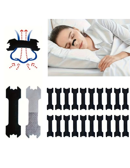 PLASTRY NA NOS PRZECIW CHRAPANIU 10 sztuk CZARNE Lepszy sen Lepsze oddychanie