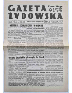 Gazeta Żydowska Kraków niedziela 4 stycznia 1942 rok I nr 2