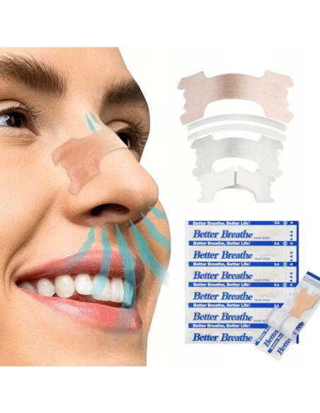 PLASTRY NA NOS PRZECIW CHRAPANIU rozmiar S/L 100 sztuk Lepsze oddychanie