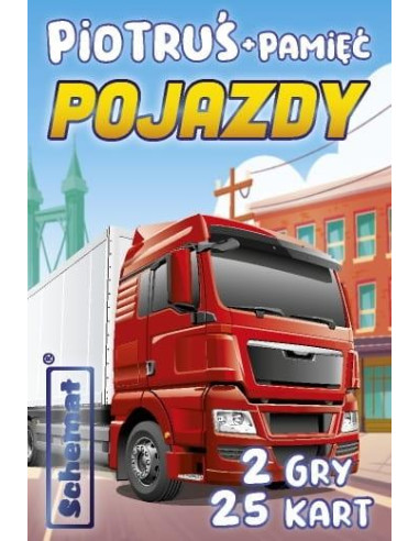 Piotruś Pamięć Pojazdy 2 gry 25 kart