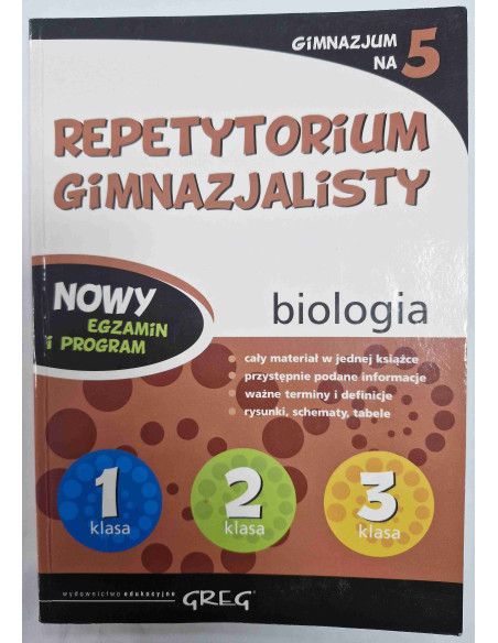 Repetytorium gimnazjalisty Biologia Klasa 1 2 3