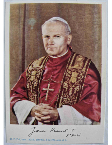 Obrazek święty Jan Paweł II 1979 Pelplin Ks....