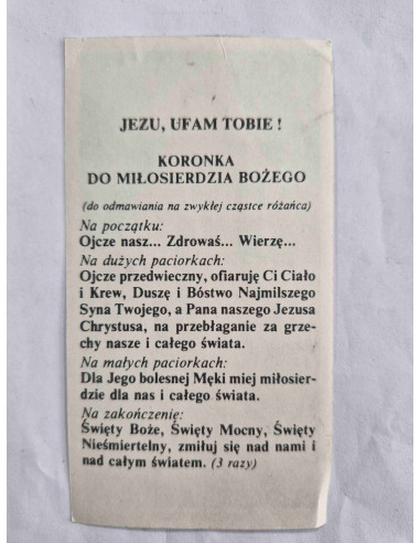 Obrazek święty Jezu ufam Tobie z modlitwą