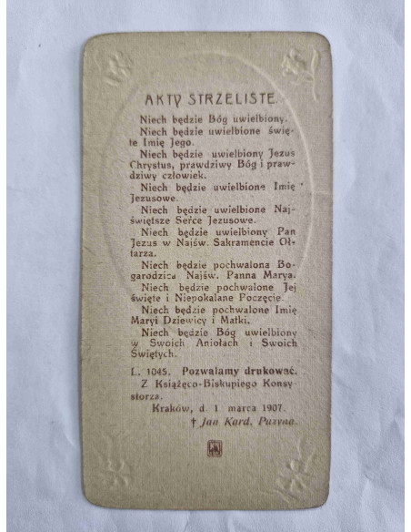 Obrazek święty Trzech mędrców 1907 Jan Kard. Puzyna Akty Strzeliste