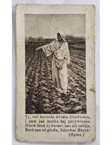 Obrazek święty Broń nas od głodu zdrowaś Maryja