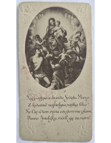 Obrazek święty Panna Anielska 1913