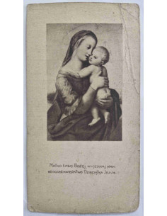 Obrazek święty Matka Łaski Bożej z modlitwą ręcznie pisaną