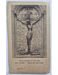 Obrazek święty Jezus Chrystus na Krzyżu 1940 Kraków