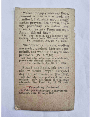 Obrazek święty Jezus Chrystus na Krzyżu 1940...