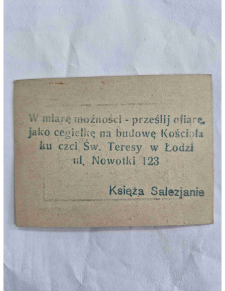 Obrazek święty Maryja z Krzyżem Cegiełka Księża Salezjanie Łódź