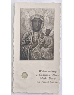 Obrazek święty Welon potarty o Cudowny Obraz Matki Bożej...