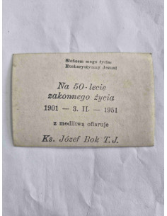 Obrazek święty Na 50 lecie zakonnego życia 1951 2