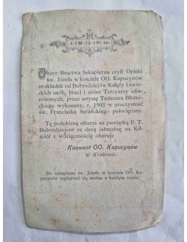 Obrazek święty Święty Józef Opiekun Kościoła...