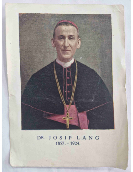 Obrazek święty Dr. Josip Lang 1930 Zagrzeb
