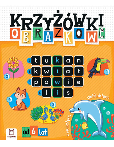 Krzyżówki obrazkowe z wesołym delfinkiem Od 6 lat