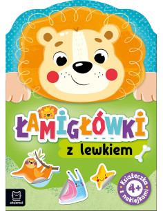 Łamigłówki z lewkiem Książeczka z naklejkami 4+