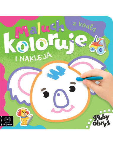 Maluch koloruje i nakleja z koalą Gruby obrys
