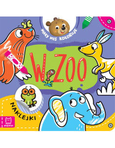 Mały miś koloruje W zoo