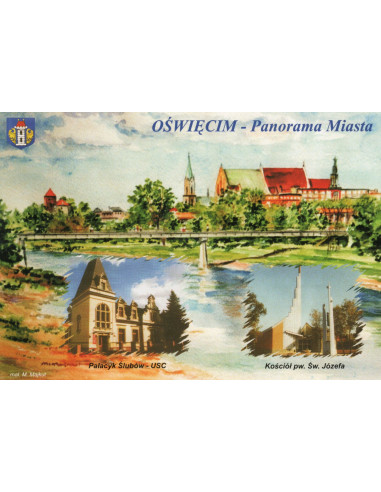 Pocztówka Oświęcim Panorama miasta Klub...