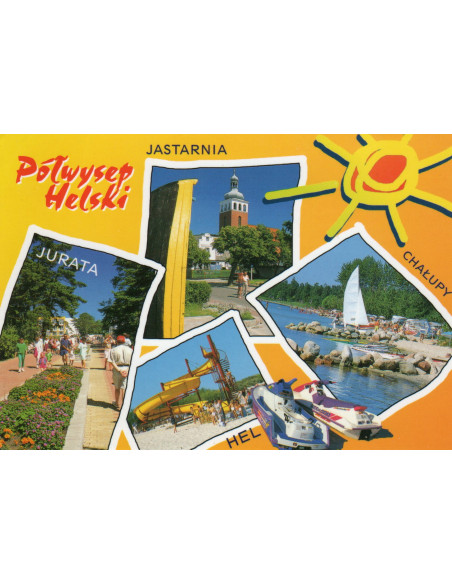 Pocztówka Półwysep Helski Jastarnia Jurata Chałupy Hel
