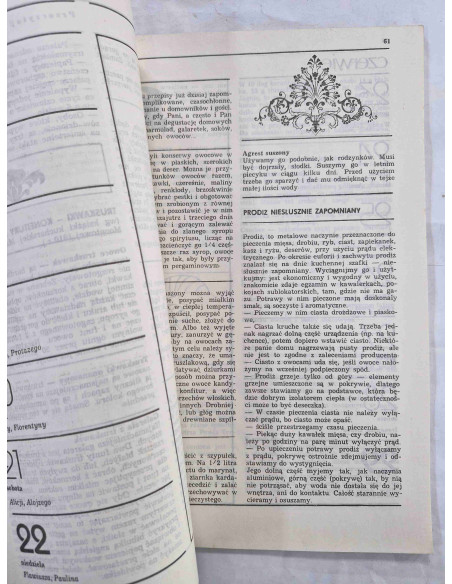 Kalendarz domowy babci Aliny 1986