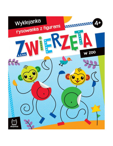 Zwierzęta w zoo Wyklejanka rysowanka z figurami 4+