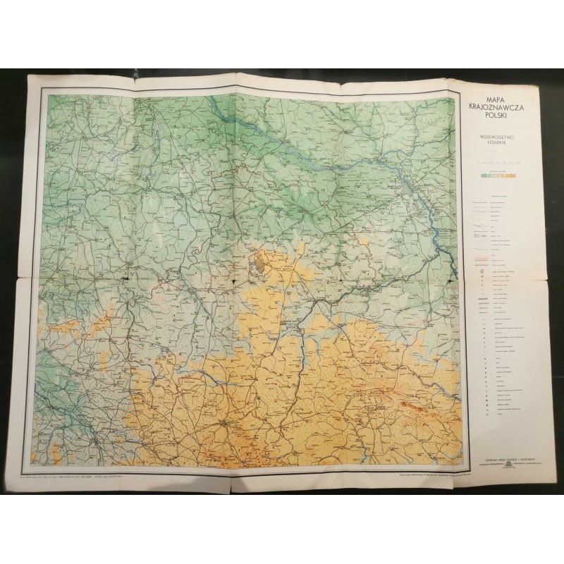 Mapa krajoznawcza Polski Wojewódtwo łódzkie