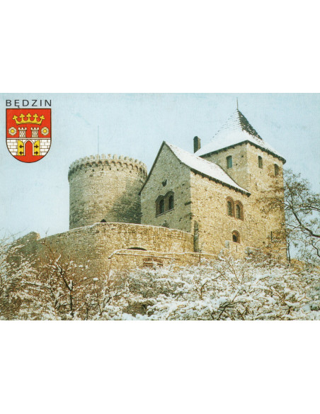 Pocztówka Będzin zamek