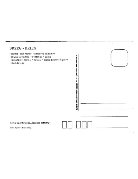 Pocztówka Brzeg zamek ratusz