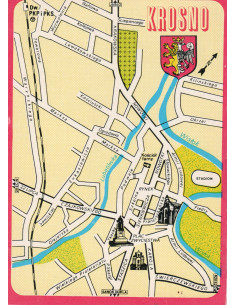 Pocztówka Krosno mapa