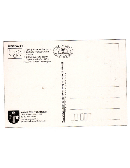 Pocztówka Śleszowice Gmina Zembrzyce