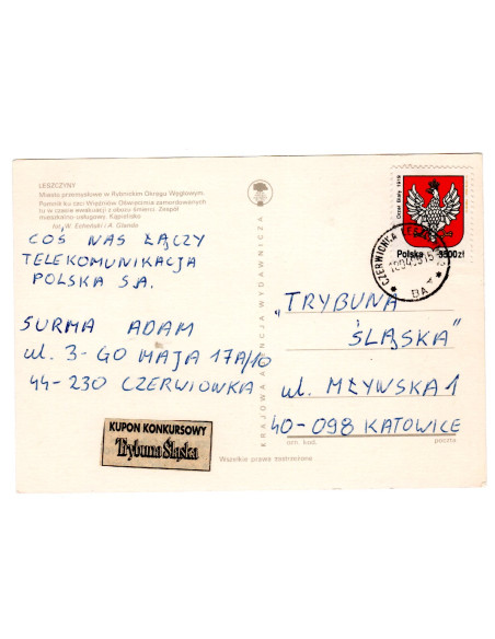 Pocztówka Leszczyny miasto