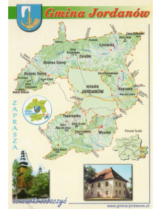 Pocztówka Jordanów Gmina mapa