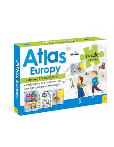 Pakiet Atlas Europy - Atlas Plakat z mapą Puzzle