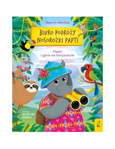 Biuro podróży nosorożki Papti i góra na horyzoncie