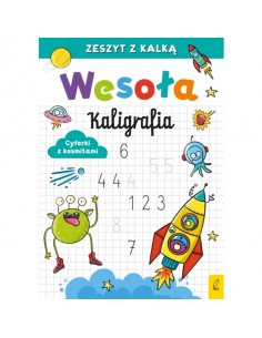 Wesoła kaligrafia Cyferki z kosmitami
