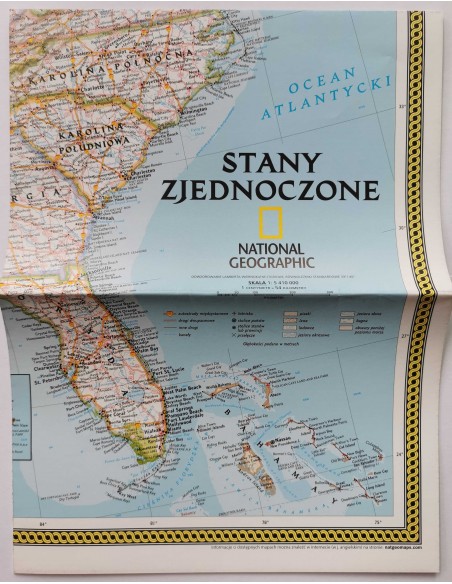 Mapa dwustronna National Geographic USA