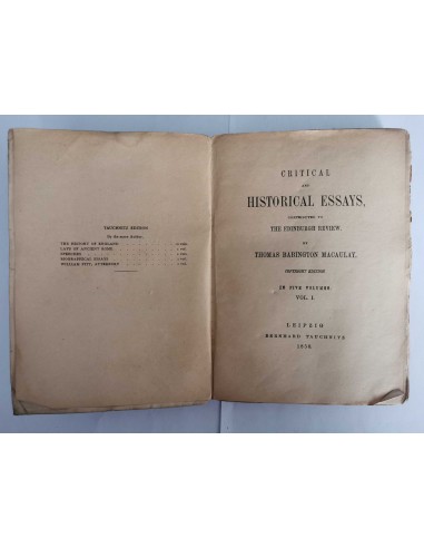 Lord Macaulay - Critical and Historical Essays...