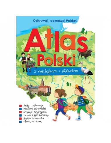 Atlas Polski z naklejkami i plakatem