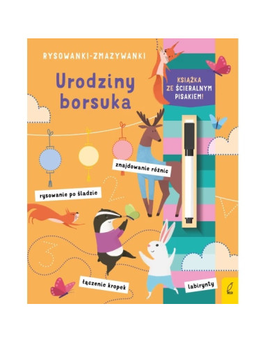 Rysowanki - zmazywanki Urodziny borsuka