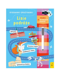 Rysowanki zmazywanki ze ścieralnym flamastrem Lisie podróże